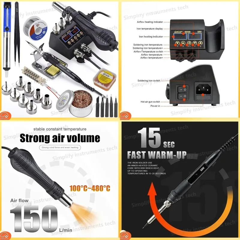 8898 Lötstation 750W 2-in-1 Lö – 2 In 1 Soldering Rework Station 750W Bewertung und Preis
